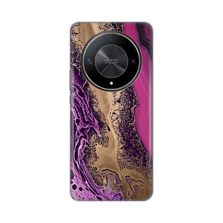 Maska Za Honor Magic 6 Lite silikon Print Purple Gold Marble