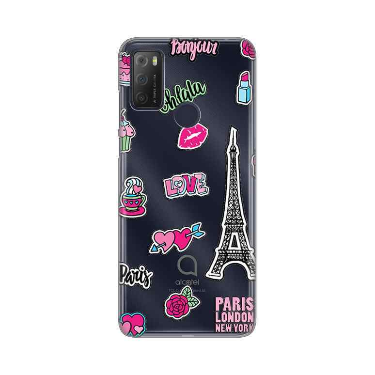 Maska za Alcatel 1S 2021/3L 2021/A1 Alpha 21 silikon Print Love Paris