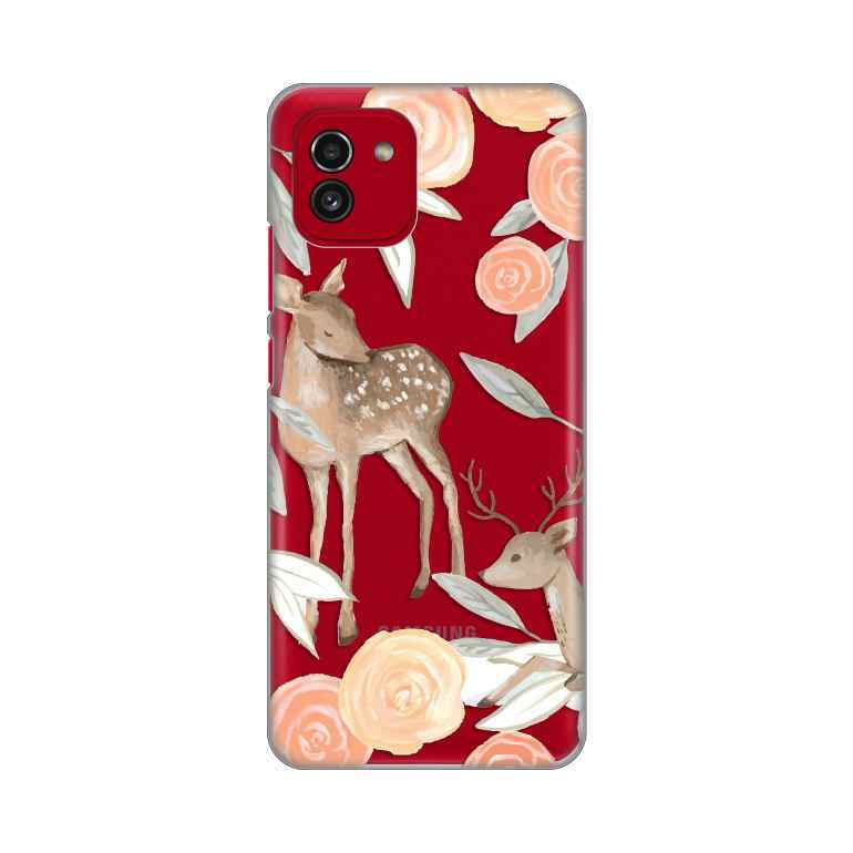 Maska za Samsung A03 silikon Print Flower Deer