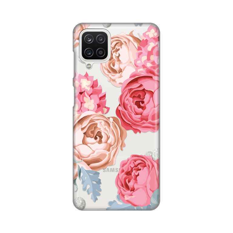 Maska za Samsung A12 silikon Print Pink Flowers