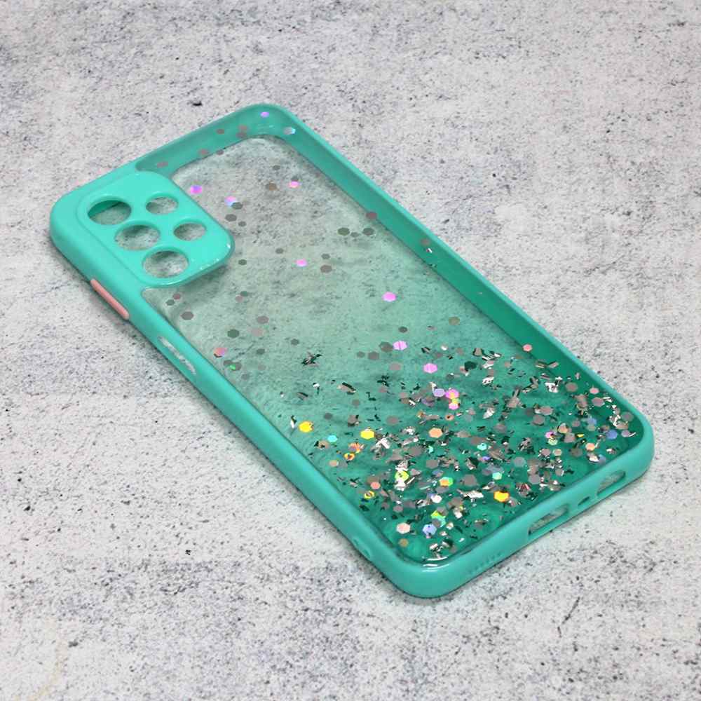 Maska za Samsung A13 4G Frame Glitter mint