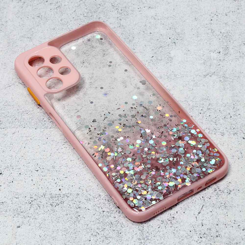 Maska za Samsung A13 5G/A04s Frame Glitter roze