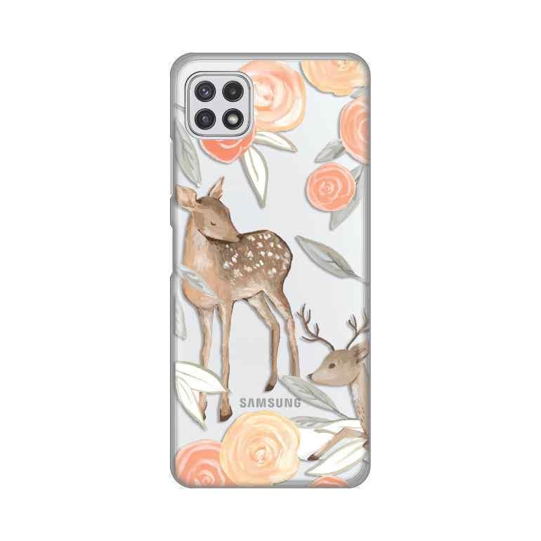 Maska za Samsung A22 5G silikon Print Flower Deer