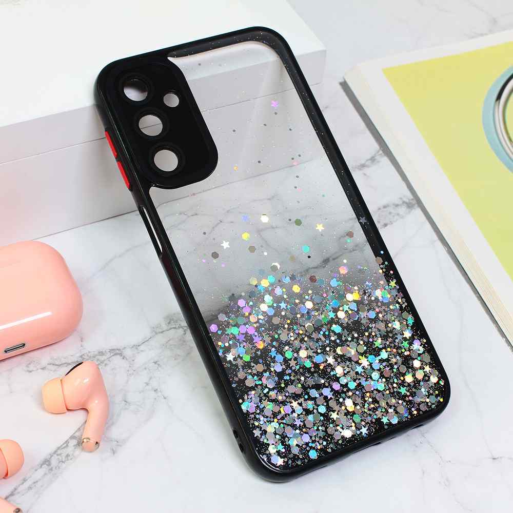 Maska za Samsung A24 4G Frame Glitter crna