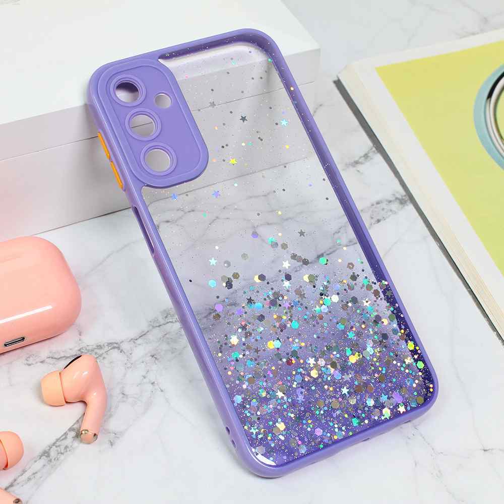 Maska za Samsung A24 4G Frame Glitter ljubicasta