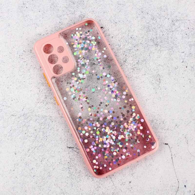 Maska za Samsung A32 4G Frame Glitter roze