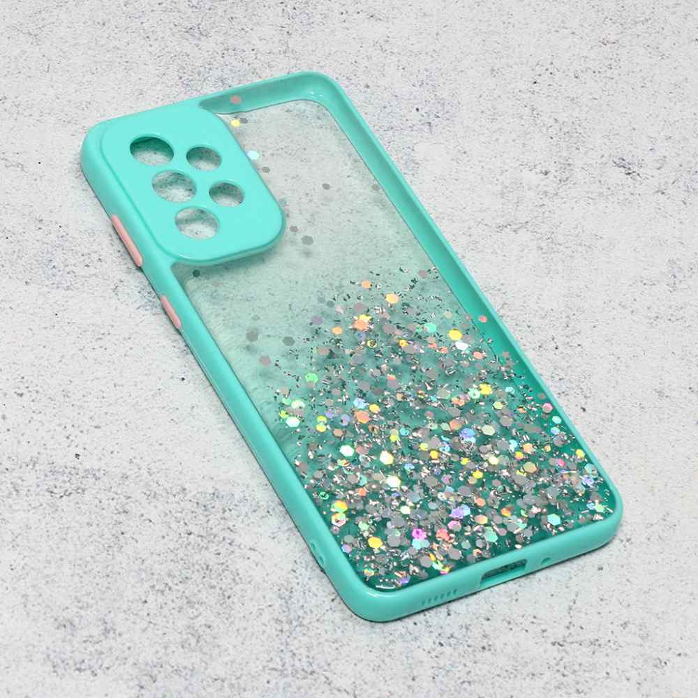 Maska za Samsung A33 5G Frame Glitter mint