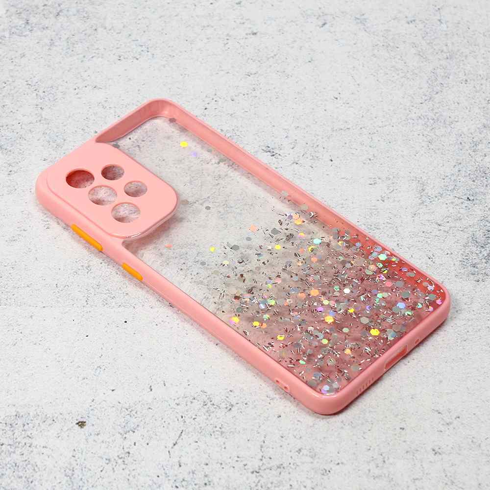 Maska za Samsung A33 5G Frame Glitter roze