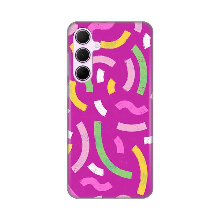 Maska za Samsung A35 5G silikon Print Happy Lines pink