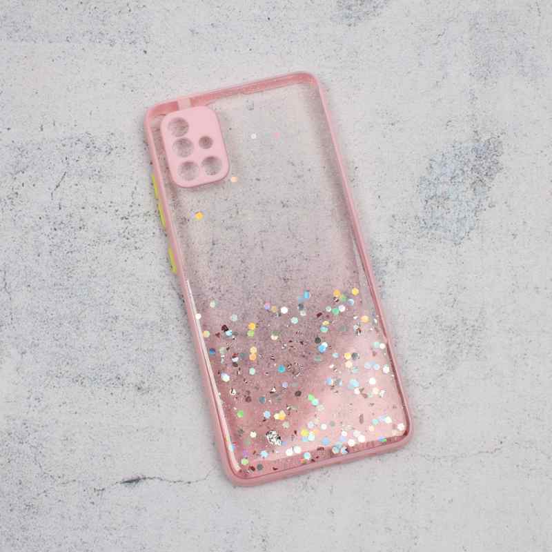 Maska za Samsung A51 Frame Glitter roze