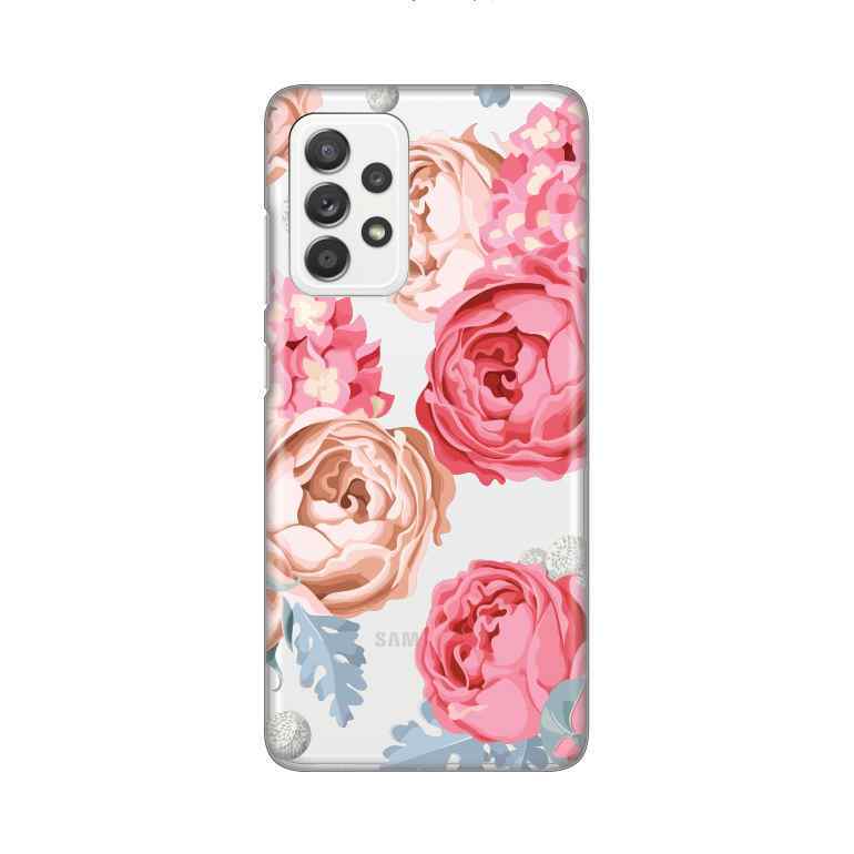 Maska za Samsung A52 4G-A52 5G-A52s 5G silikon Print Pink Flowers