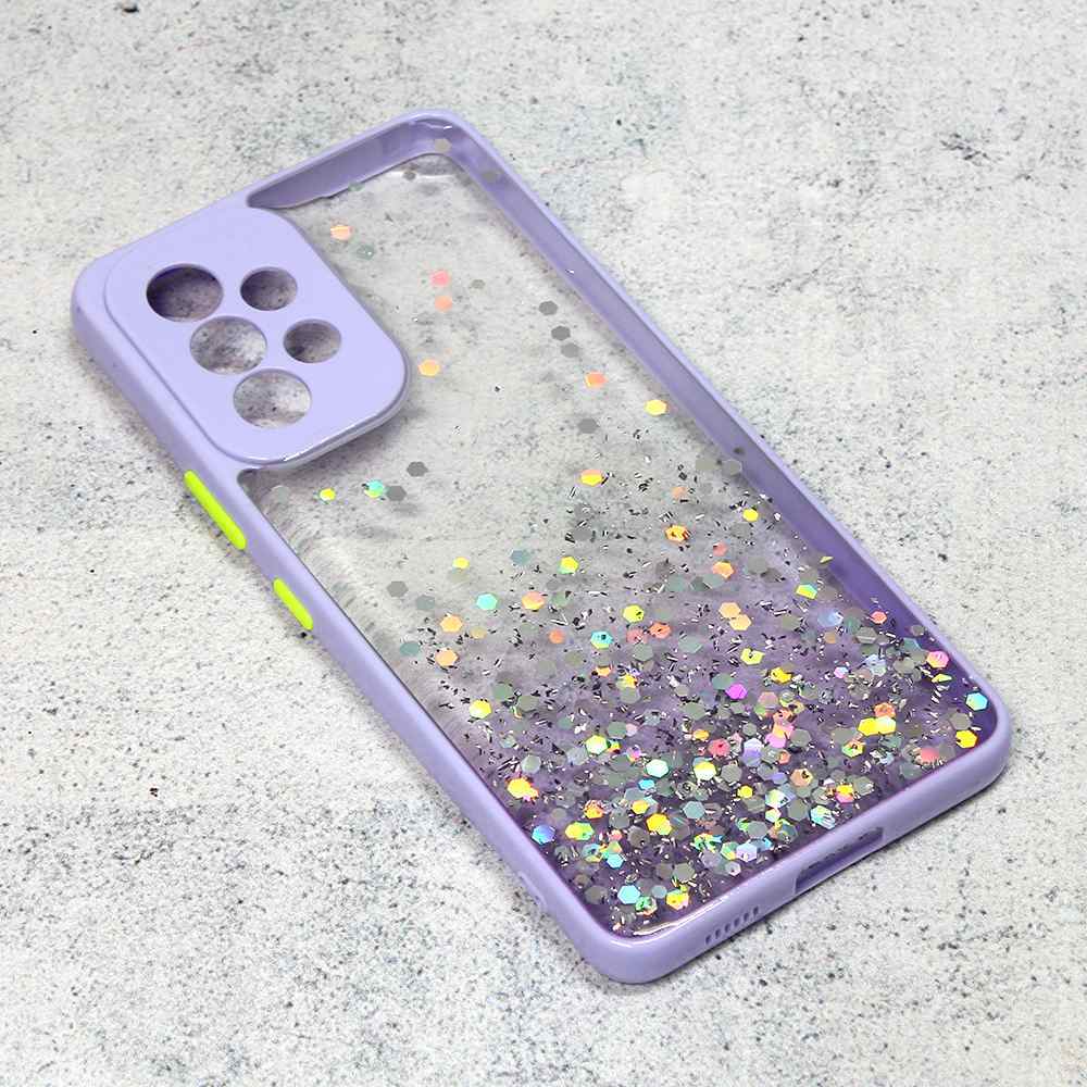 Maska za Samsung A53 5G Frame Glitter ljubicasta