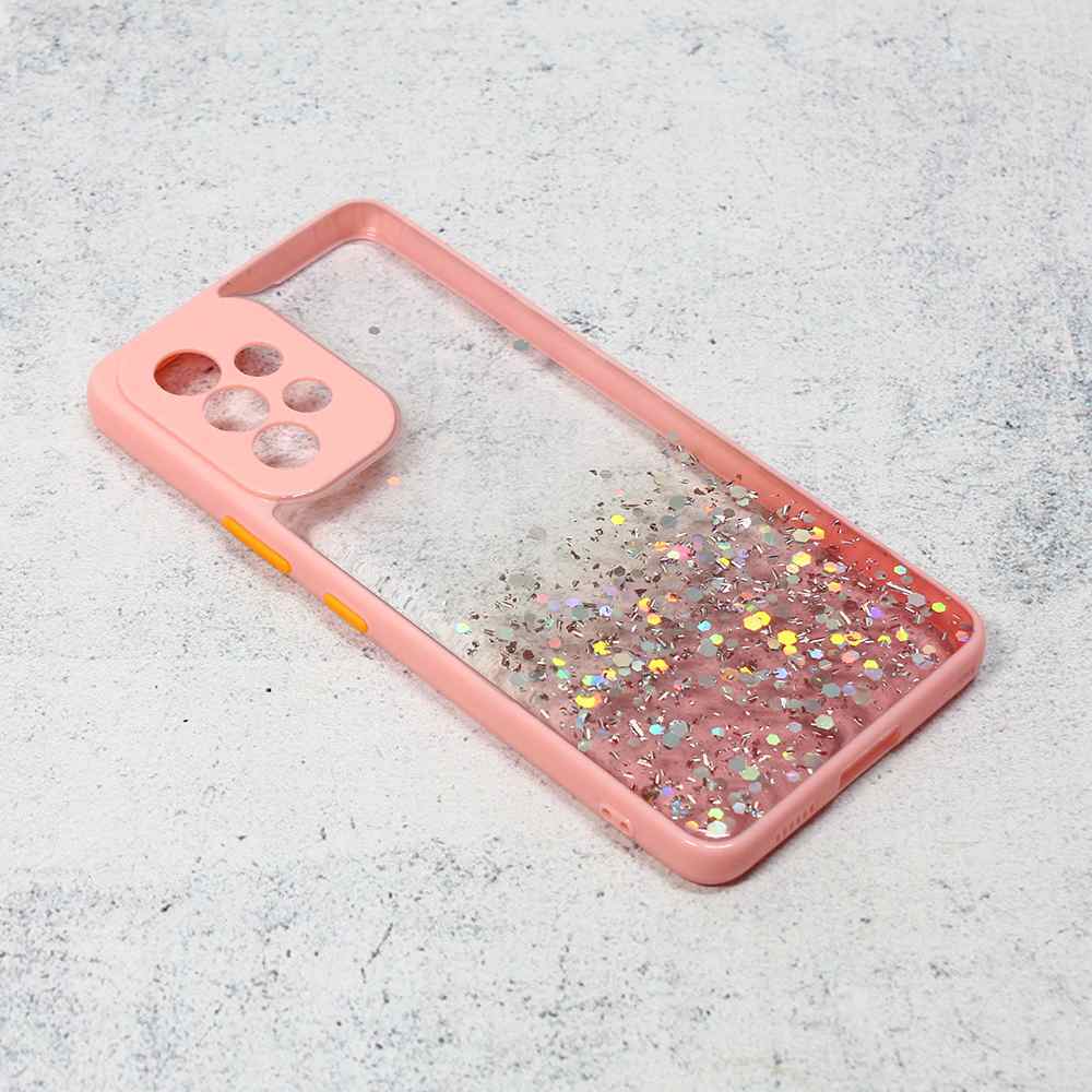 Maska za Samsung A53 5G Frame Glitter roze