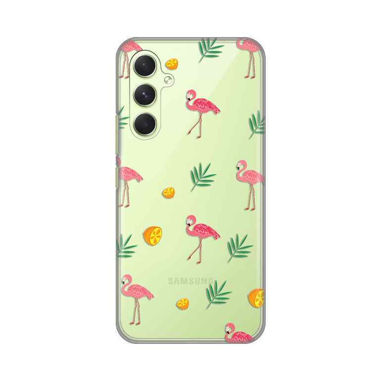 Maska za Samsung A54 5G silikon Print Flamingos