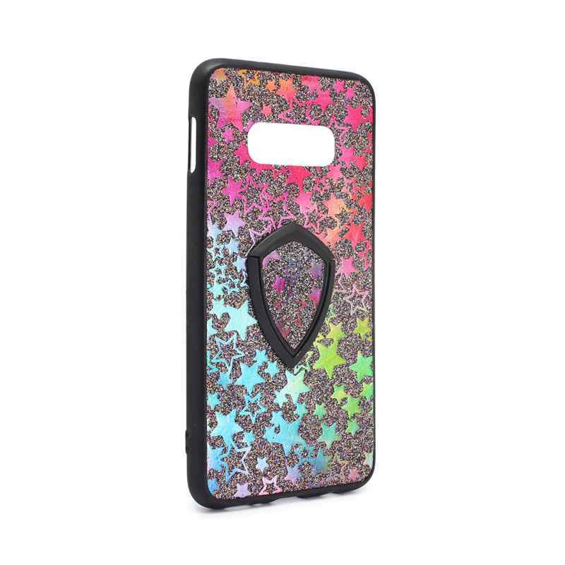 Maska za Samsung S10e Colorful Star + holder crna