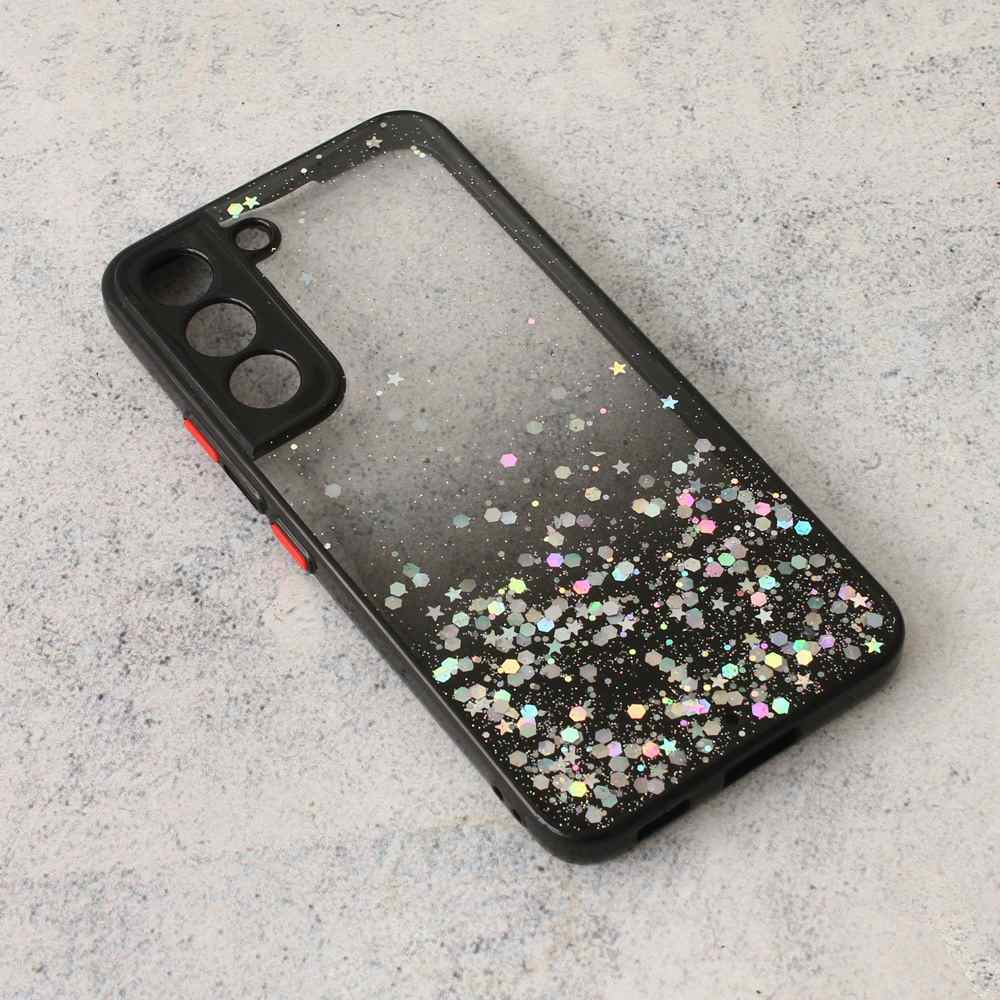 Maska za Samsung S22 5G Frame Glitter crna