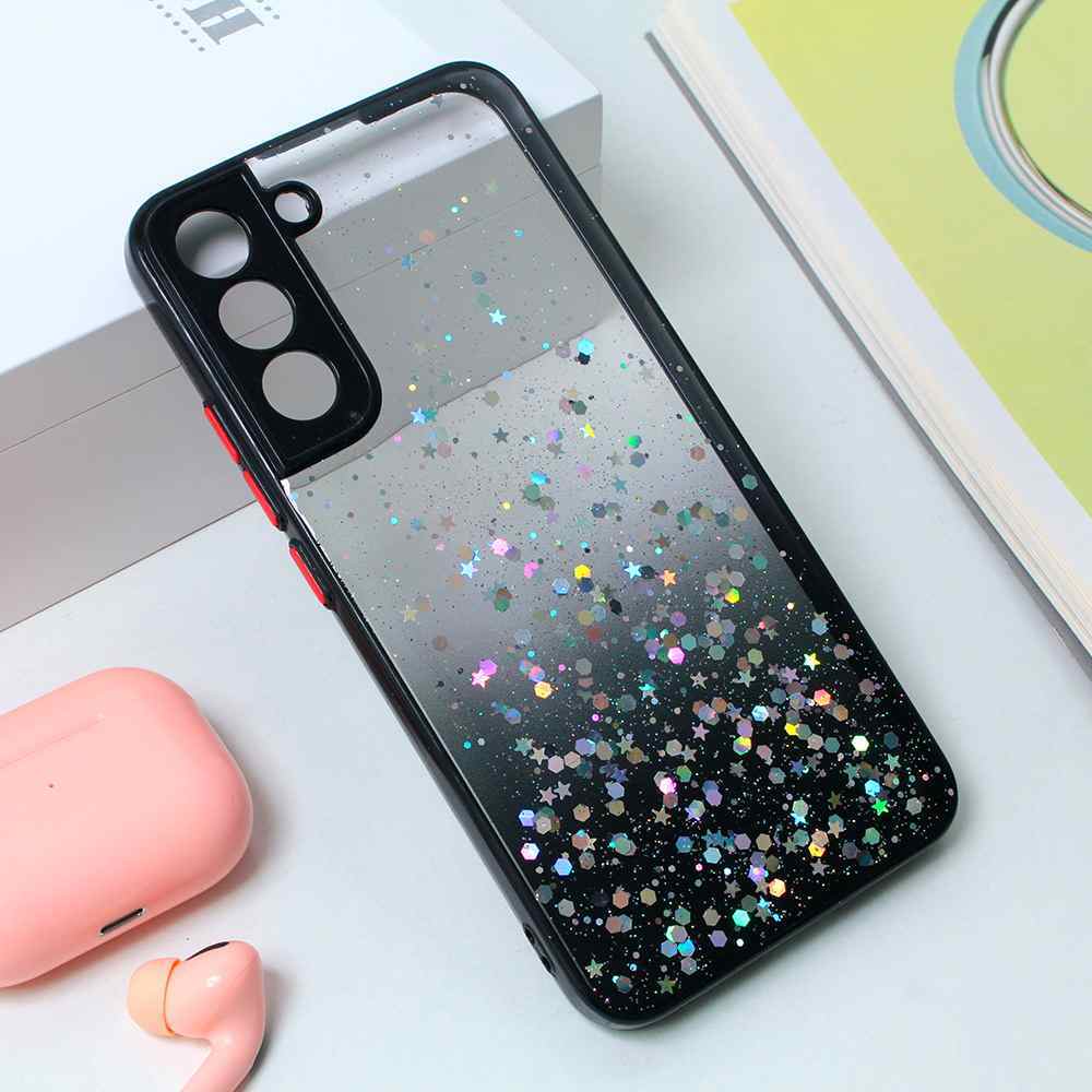 Maska za Samsung S22 Plus 5G Frame Glitter crna