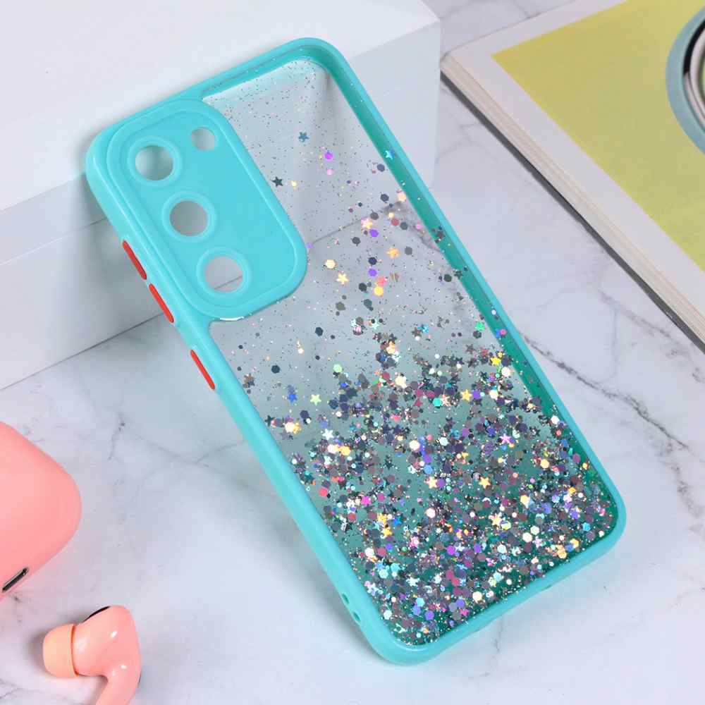 Maska za Samsung S23 5G Frame Glitter mint