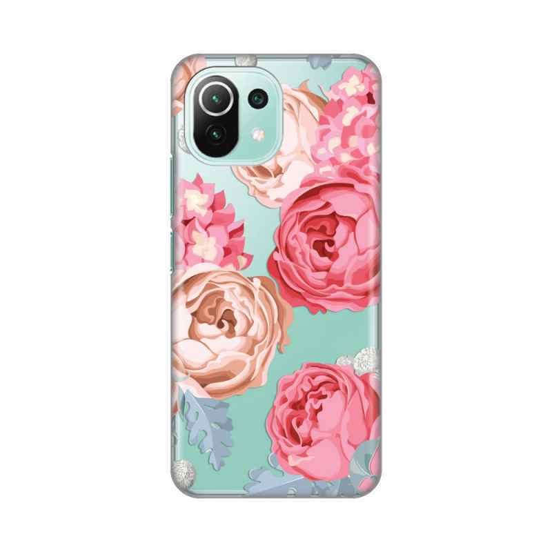 Maska za Xiaomi Mi 11 Lite silikon Print Pink Flowers