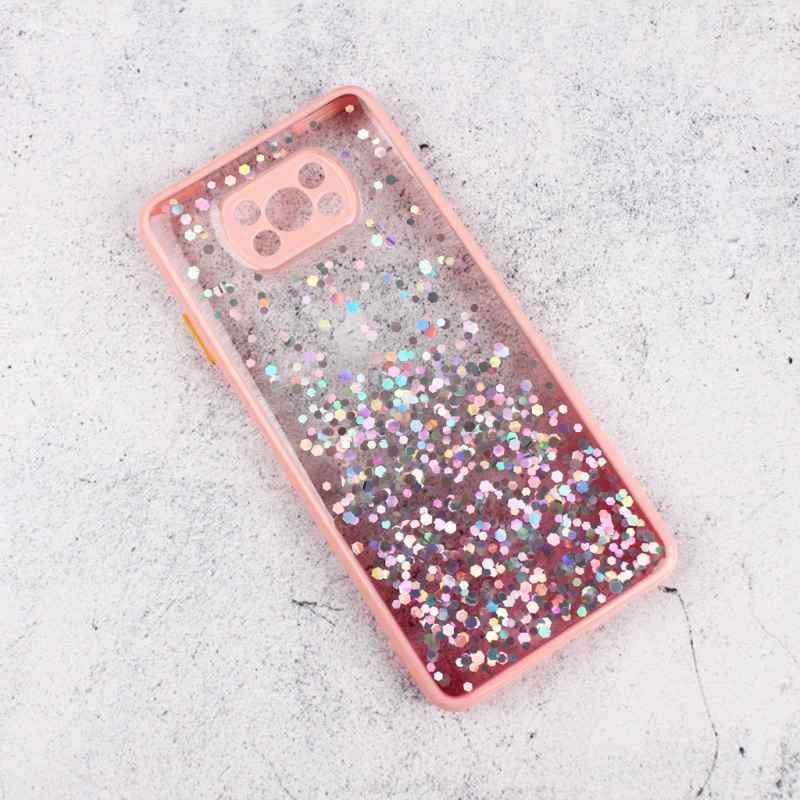 Maska za Xiaomi Poco Frame Glitter X3/X3 NFC roze