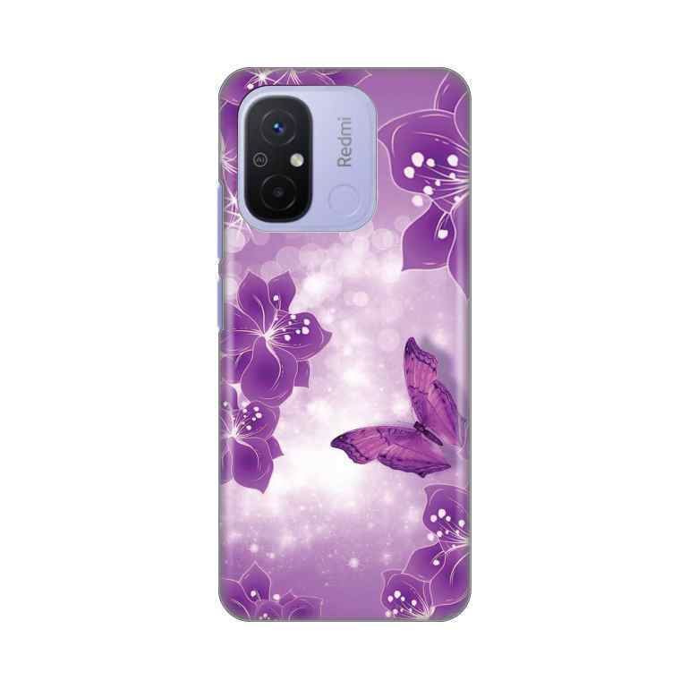 Maska za Xiaomi Redmi 12C silikon Print Butterfly And Flowers