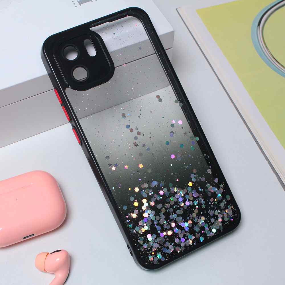 Maska za Xiaomi Redmi A1/A2 Frame Glitter crna