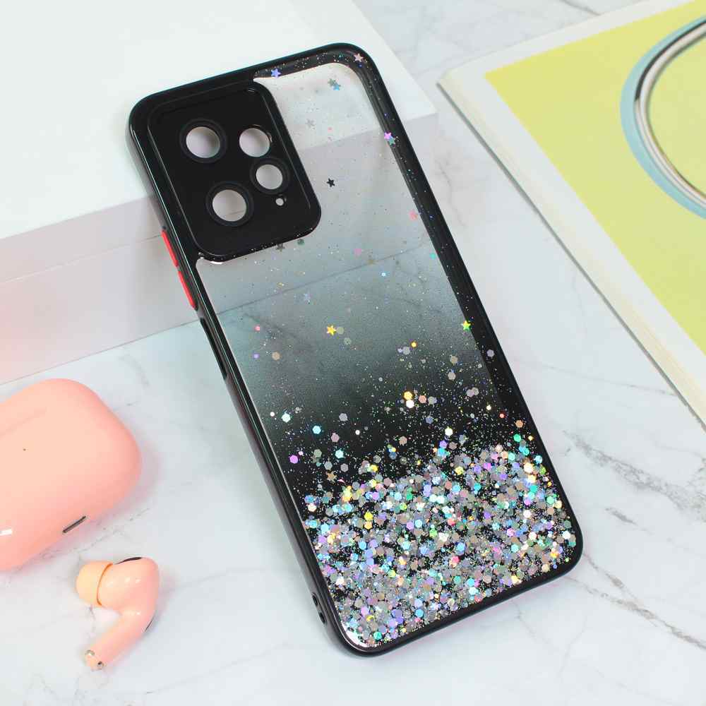 Maska za Xiaomi Redmi Note 12 4G Frame Glitter crna