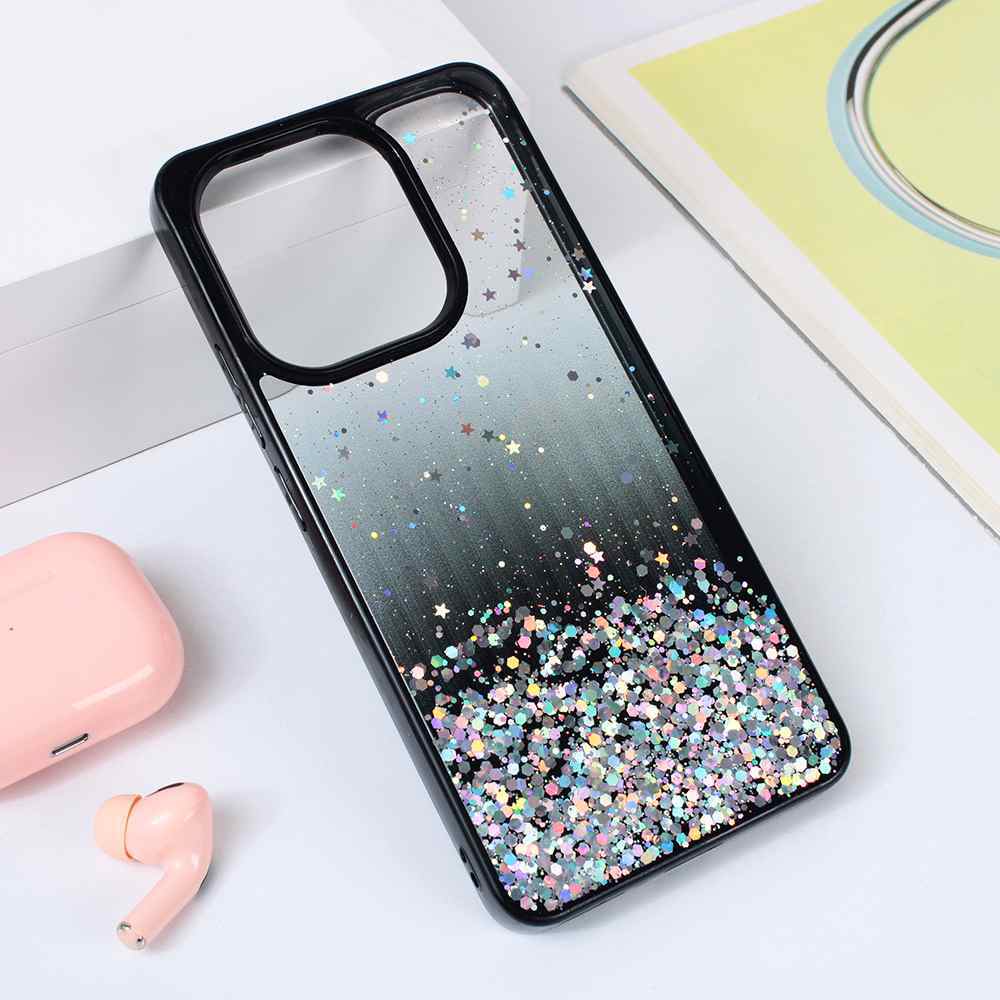 Maska za Xiaomi Redmi Note 13 4G Frame Glitter crna