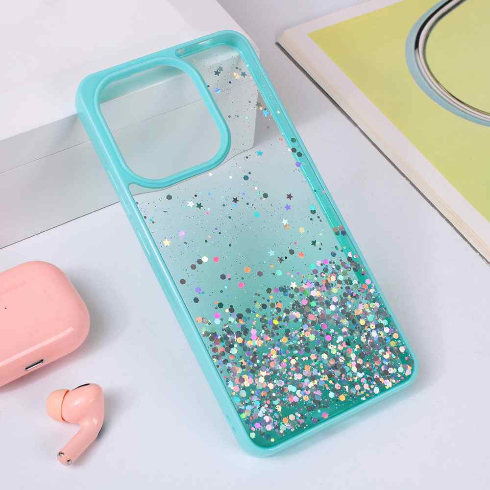 Maska za Xiaomi Redmi Note 13 4G Frame Glitter mint