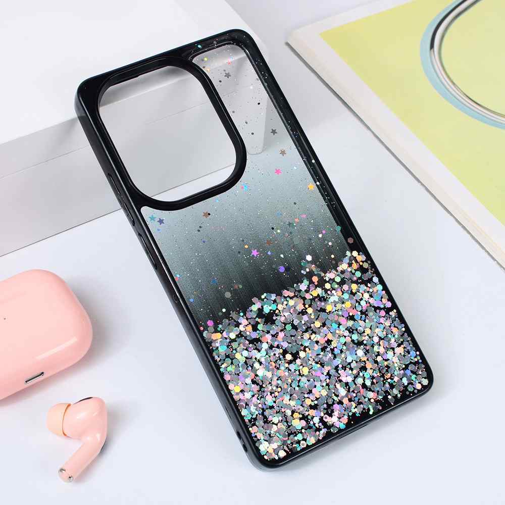 Maska za Xiaomi Redmi Note 13 Pro 4G Frame Glitter crna