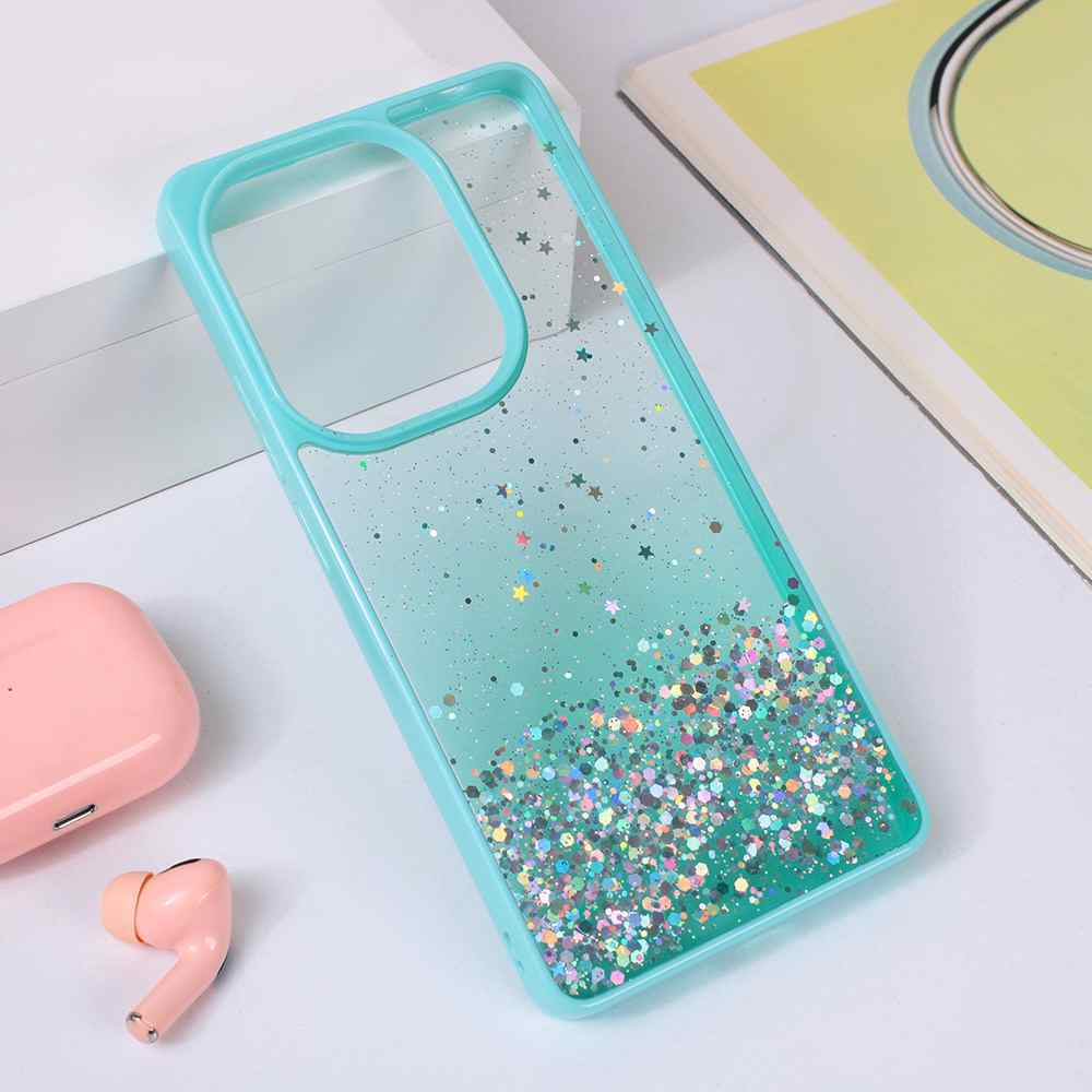 Maska za Xiaomi Redmi Note 13 Pro 4G Frame Glitter mint