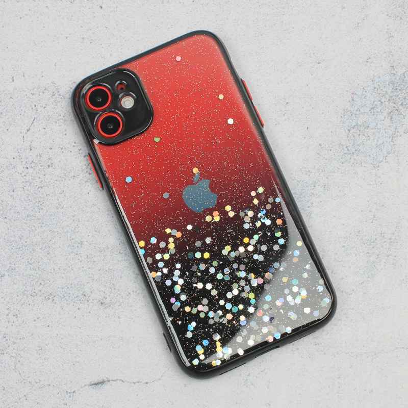 Maska za iPhone 11 Frame Glitter crna