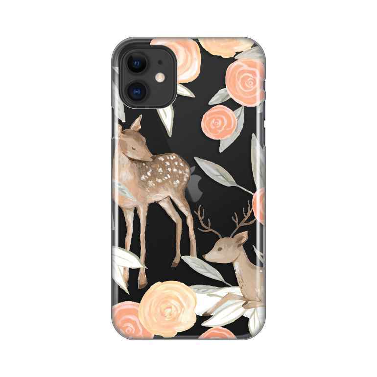 Maska za iPhone 11 silikon Print Flower Deer