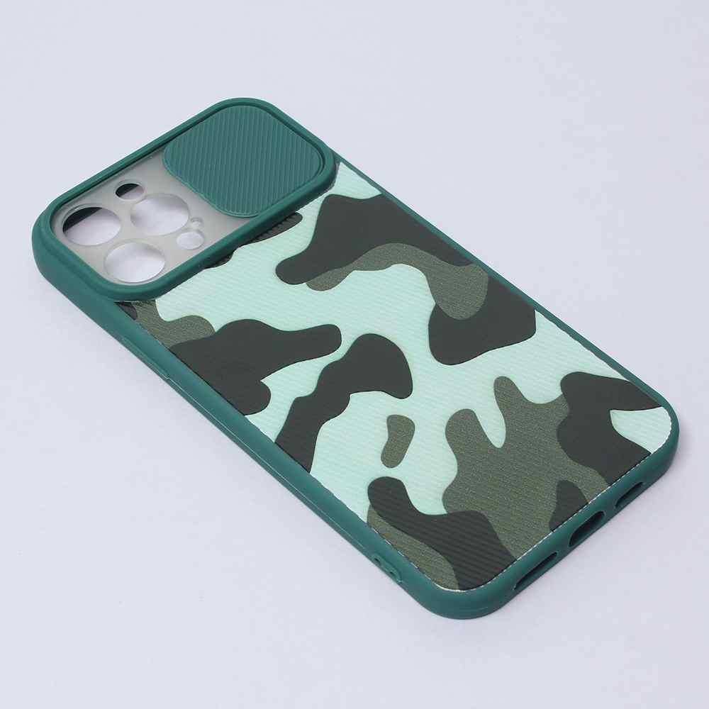 Maska za iPhone 12 Pro Max Camera Army tamno zelena