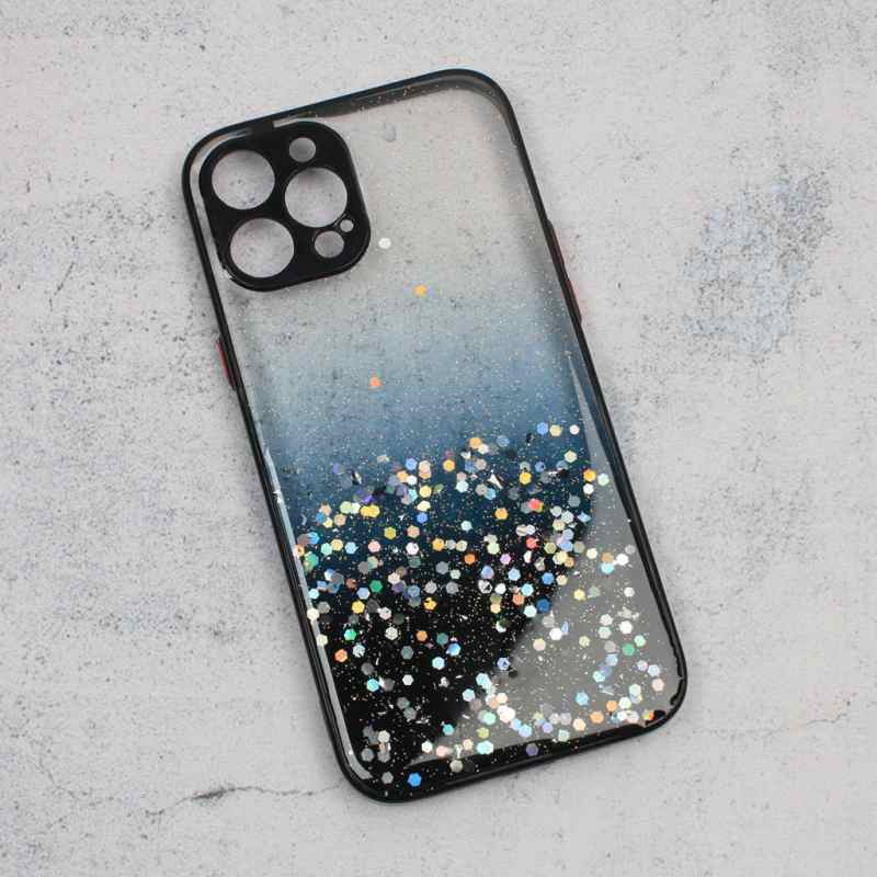 Maska za iPhone 12 Pro Max Frame Glitter crna