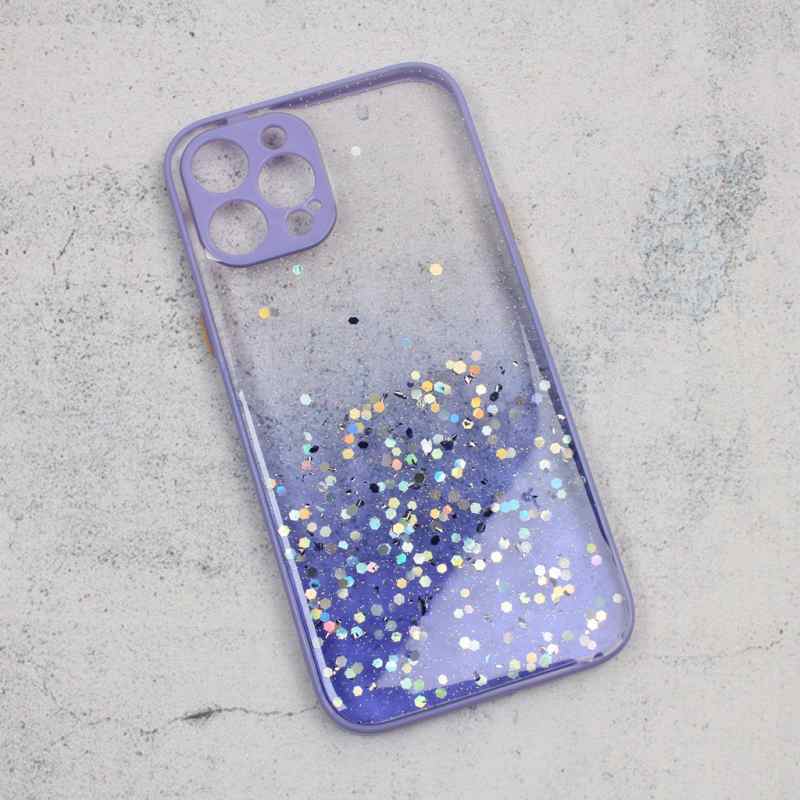 Maska za iPhone 12 Pro Max Frame Glitter ljubicasta