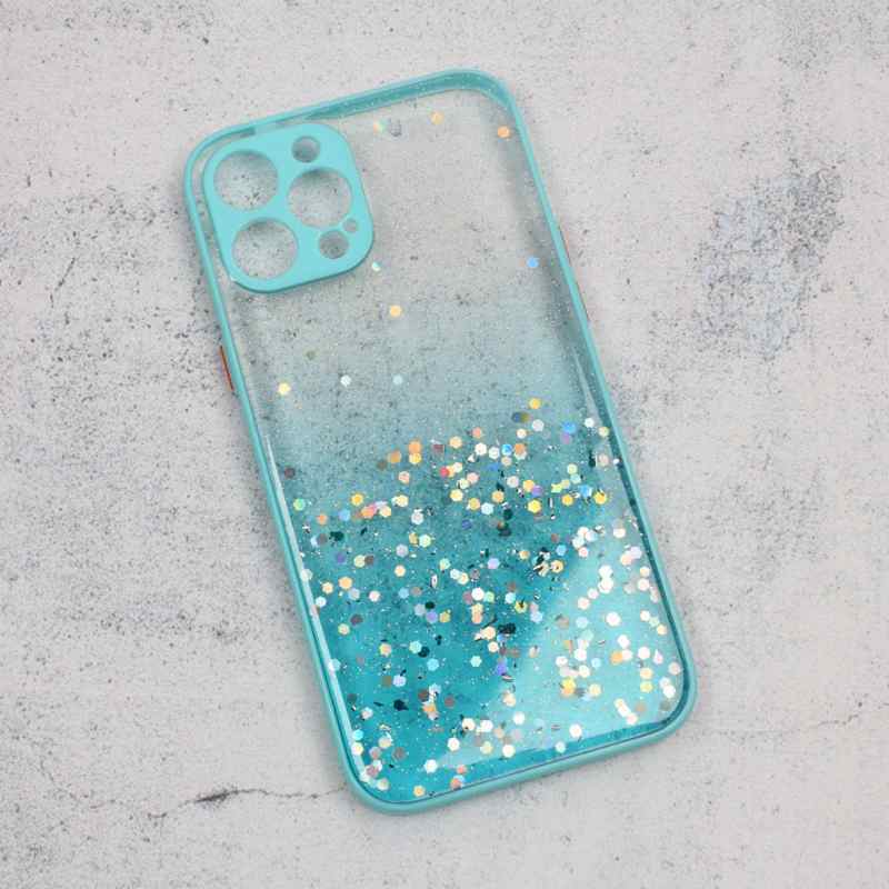 Maska za iPhone 12 Pro Max Frame Glitter mint