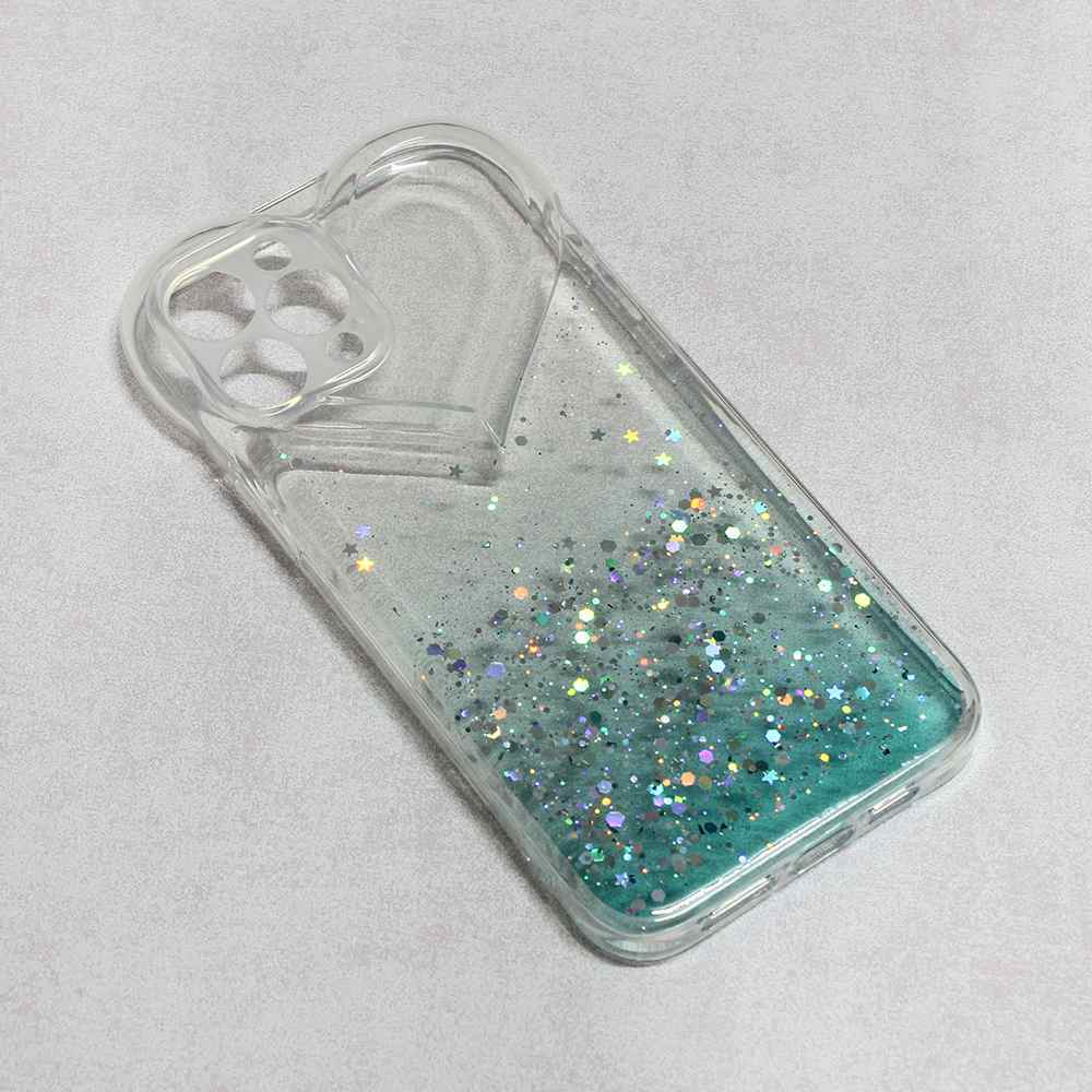 Maska za iPhone 12 Pro Max Heart Glitter mint