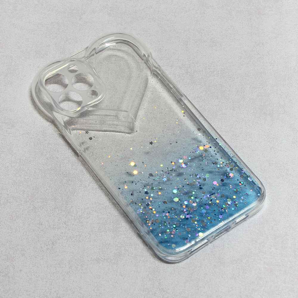 Maska za iPhone 12 Pro Max Heart Glitter plava