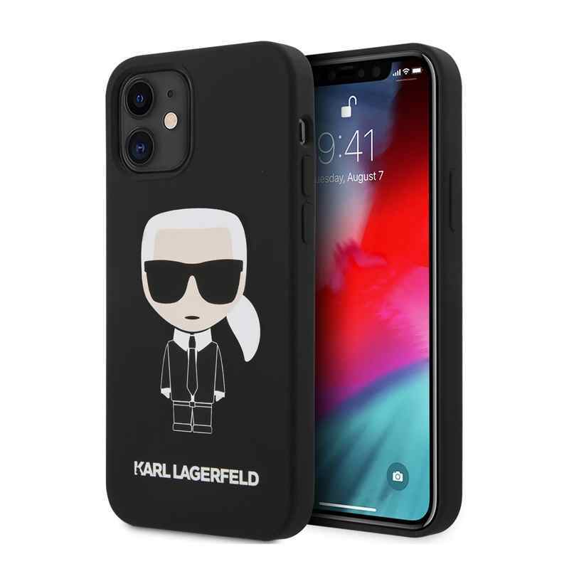 Maska za iPhone 12 mini Karl Lagerfeld Hc Silicone Full Body Ikonic crna