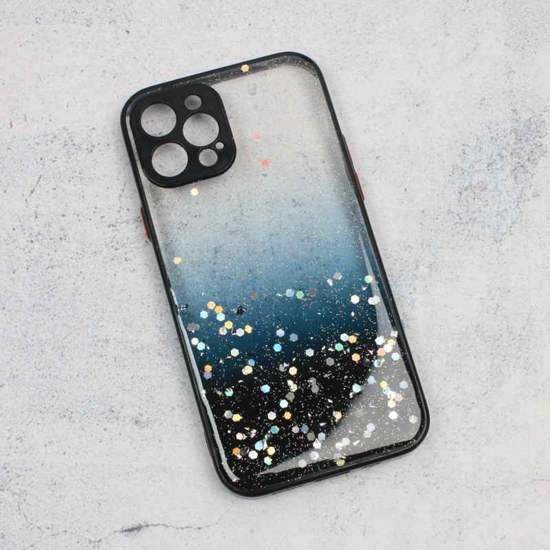 Maska za iPhone 12/12 Pro Frame Glitter crna