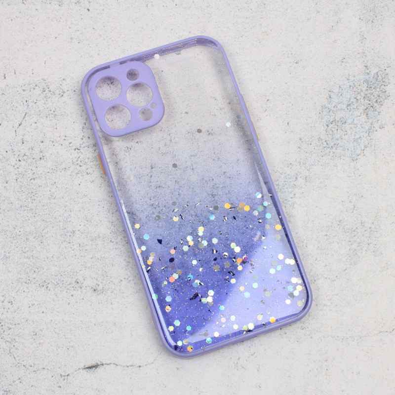 Maska za iPhone 12/12 Pro Frame Glitter ljubicasta