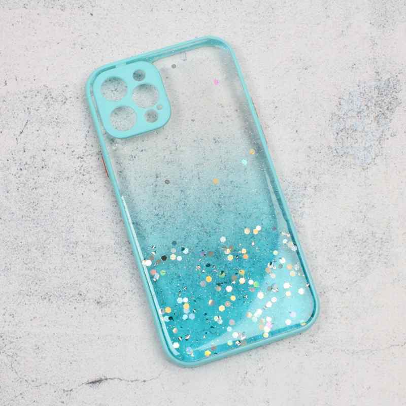 Maska za iPhone 12/12 Pro Frame Glitter mint