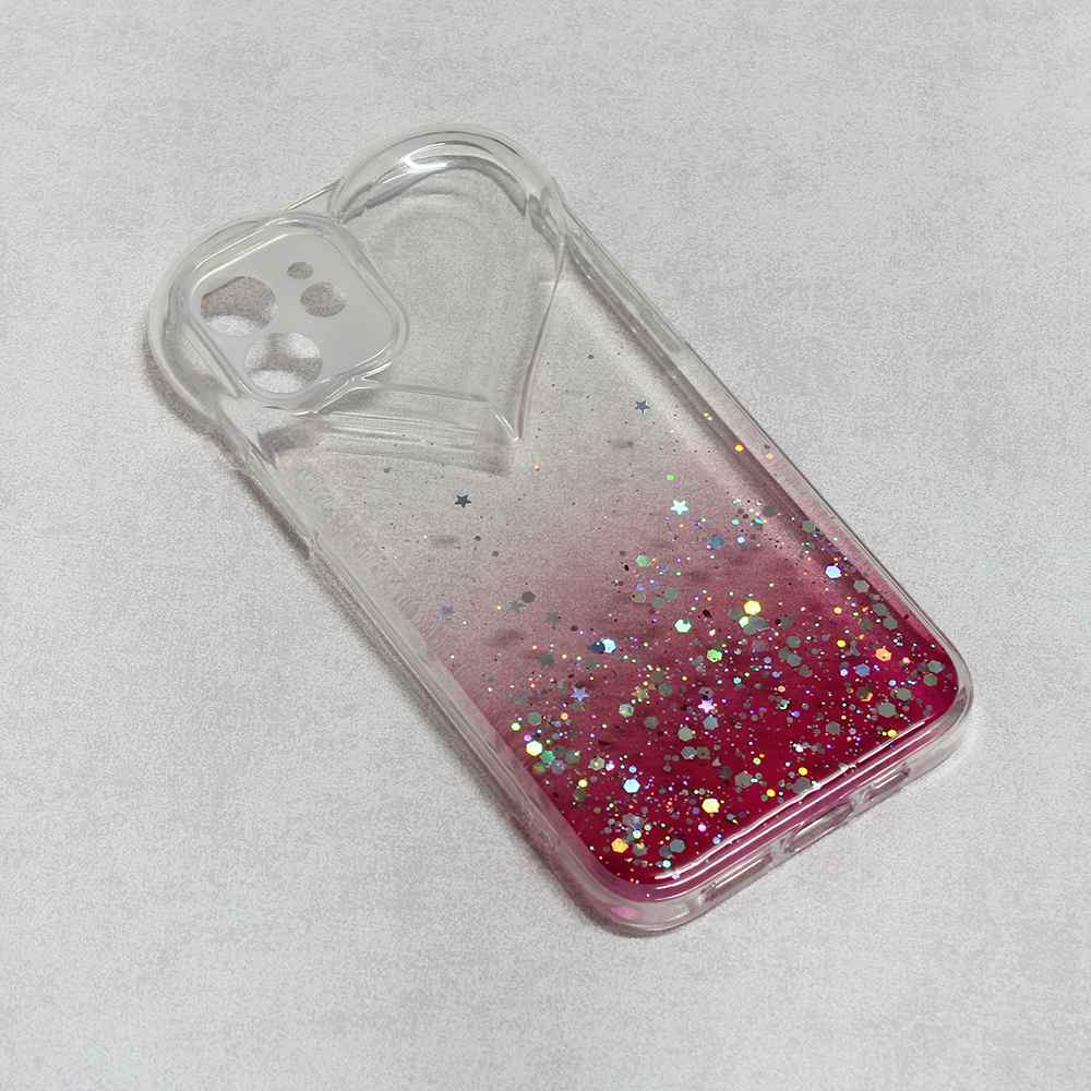 Maska za iPhone 12/12 Pro Heart Glitter pink