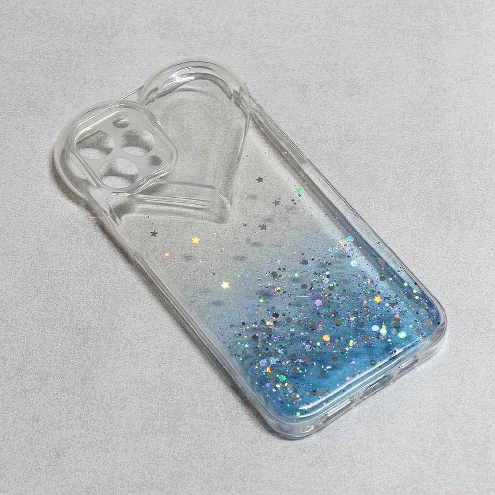 Maska za iPhone 12/12 Pro Heart Glitter plava