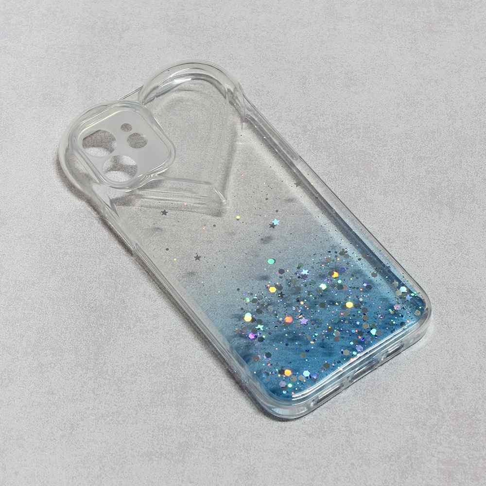 Maska za iPhone 12/12 Pro Heart Glitter plava