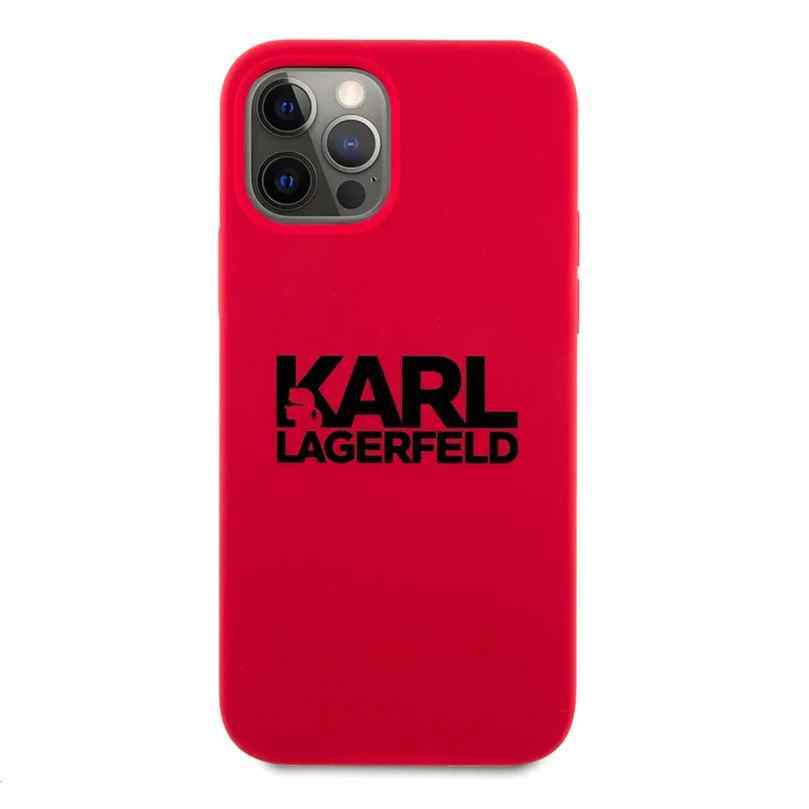 Maska za iPhone 12/12 Pro Karl Lagerfeld Hc Silicone Stack Logo crvena