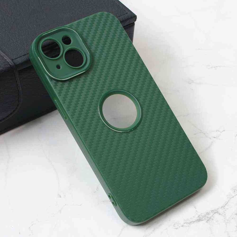 Maska za iPhone 13 Carbon Stripe zelena