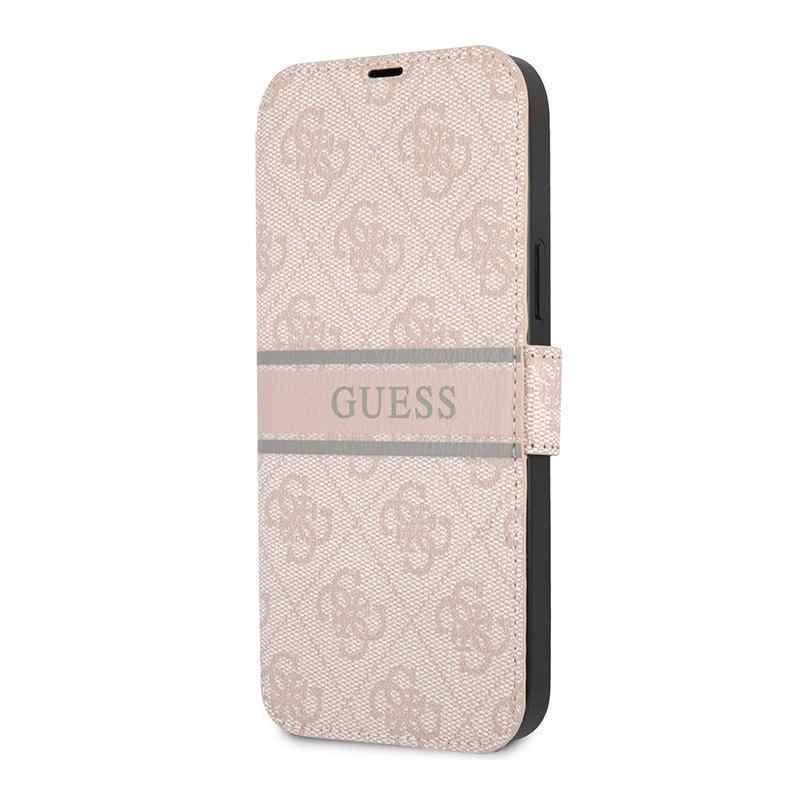 Maska za iPhone 13 Guess Stripe Bk Pu roze