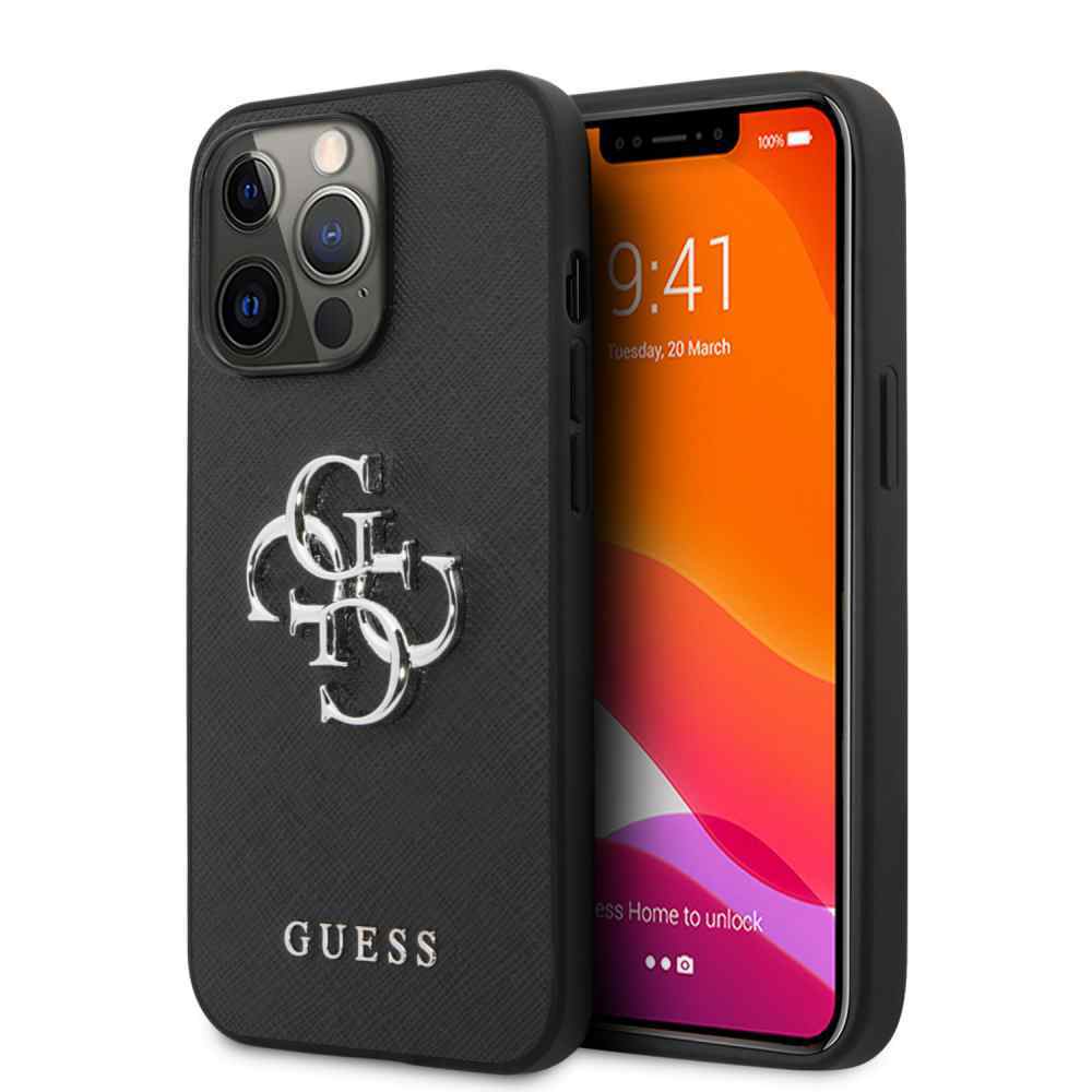 Maska za iPhone 13 Pro Guess Saffiano Big crna